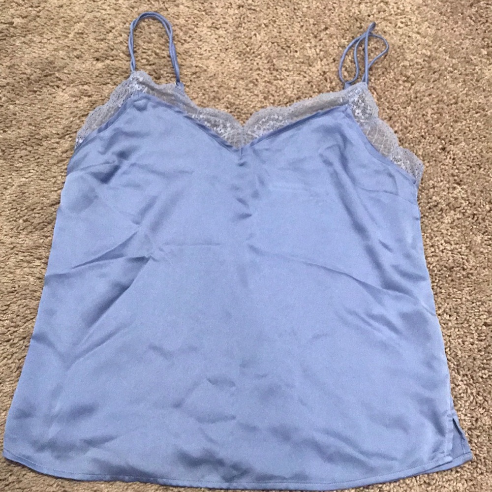 A&F_light blue_lace satin cami_XS